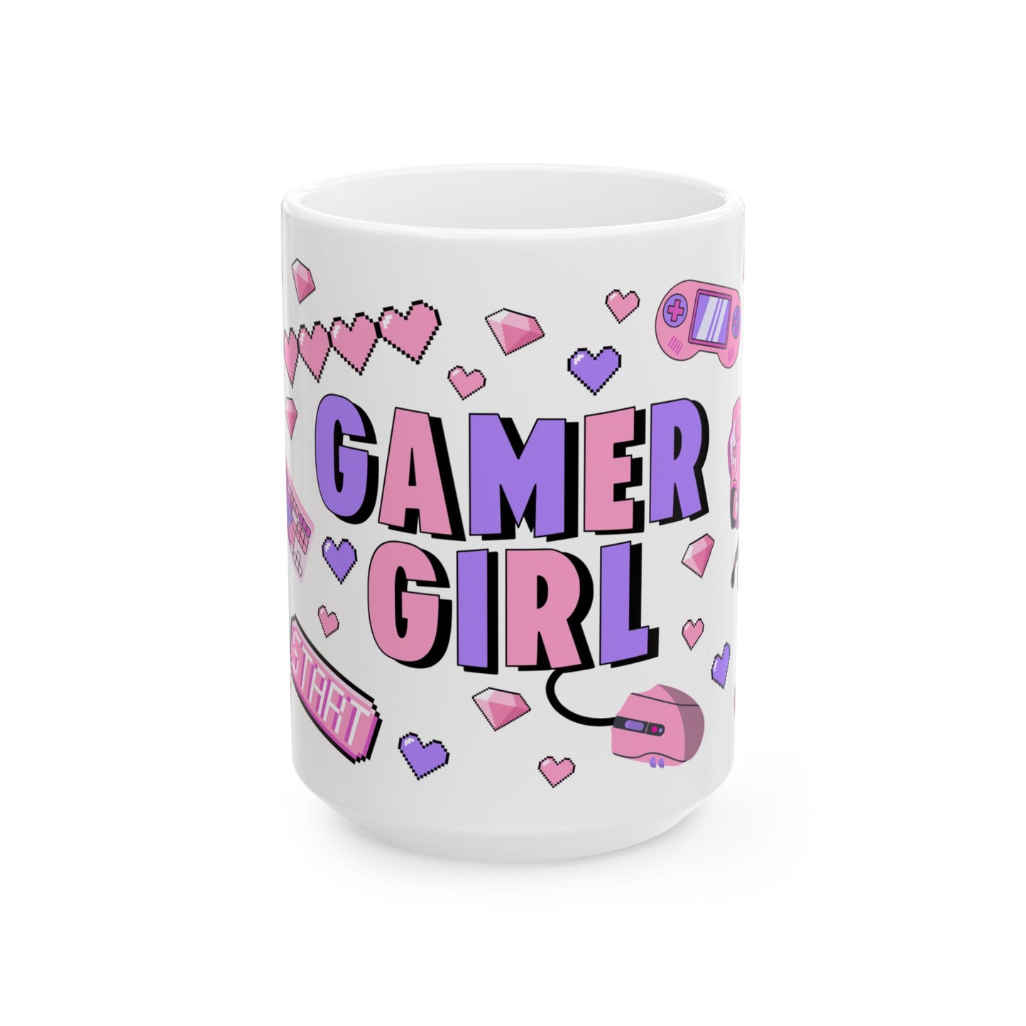 Gamer Girl Ceramic Mug, Cute Gamer Mug, Gift for Gamers, Coffee Cup for Girls, Gamer Gift, Video Game Lover Mug