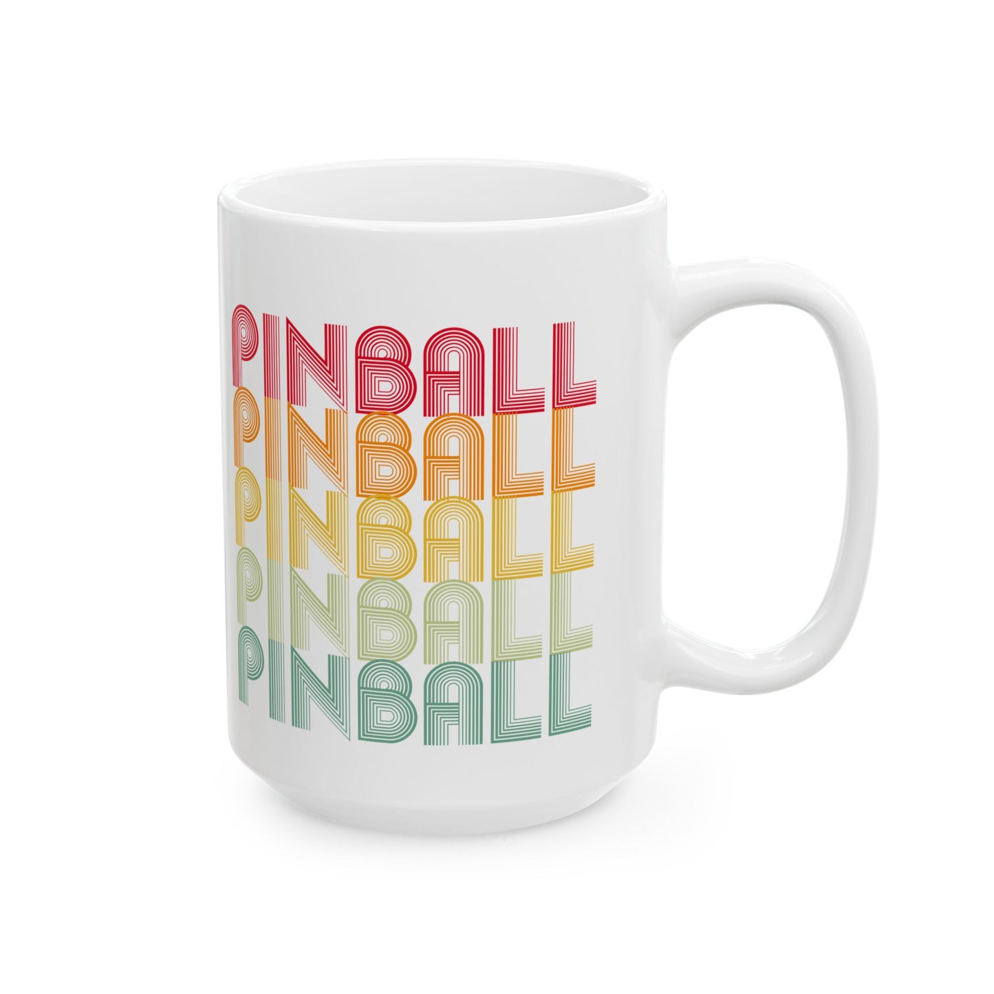 Colorful Pinball Ceramic Mug - Fun Gift for Gamers, Retro Coffee Cup, Game Night Essentials, Brighten Up Your Drinkware