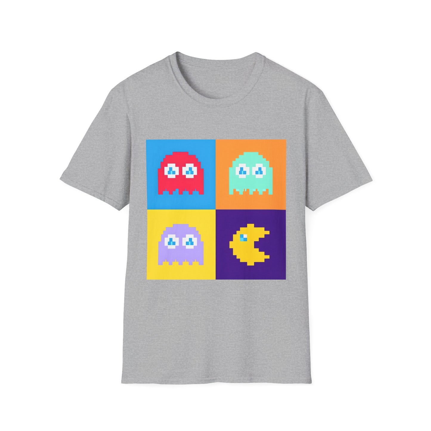 Retro Gaming Ghosts Unisex T-Shirt | Pixel Art Tee for Gamers, Birthday Gift, Casual Wear, Video Game Lover
