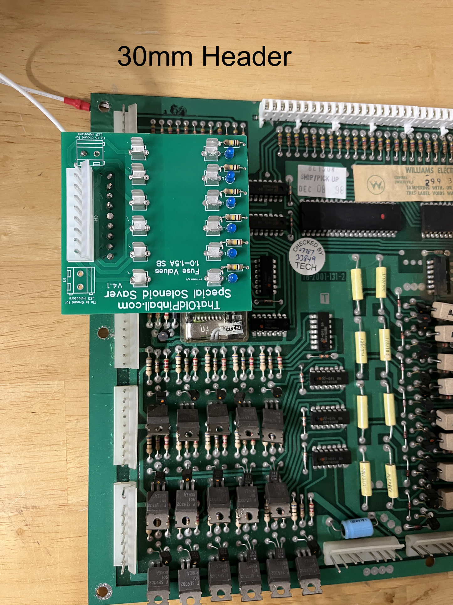 Special Solenoid Saver Board with LED indicators - Version 4.1 Williams Sys 9-11, Data East, Sega