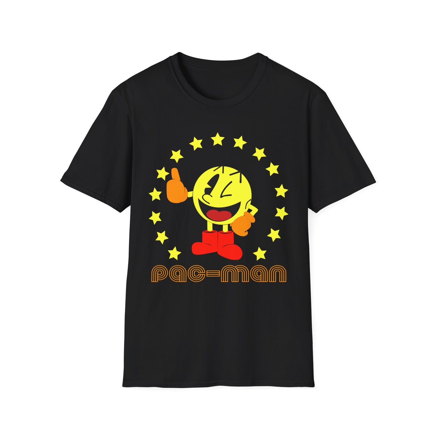 Pac-Man Unisex Softstyle T-Shirt, Retro Gamer Tee, Video Game Apparel, 80s Nostalgia Shirt, Gift for Gamers, Casual Wear