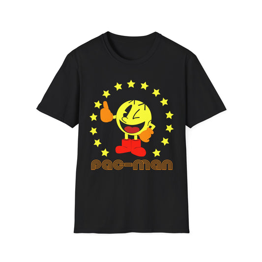 Pac-Man Unisex Softstyle T-Shirt, Retro Gamer Tee, Video Game Apparel, 80s Nostalgia Shirt, Gift for Gamers, Casual Wear