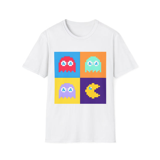 Retro Gaming Ghosts Unisex T-Shirt | Pixel Art Tee for Gamers, Birthday Gift, Casual Wear, Video Game Lover