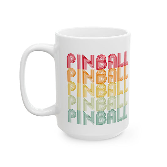 Colorful Pinball Ceramic Mug - Fun Gift for Gamers, Retro Coffee Cup, Game Night Essentials, Brighten Up Your Drinkware