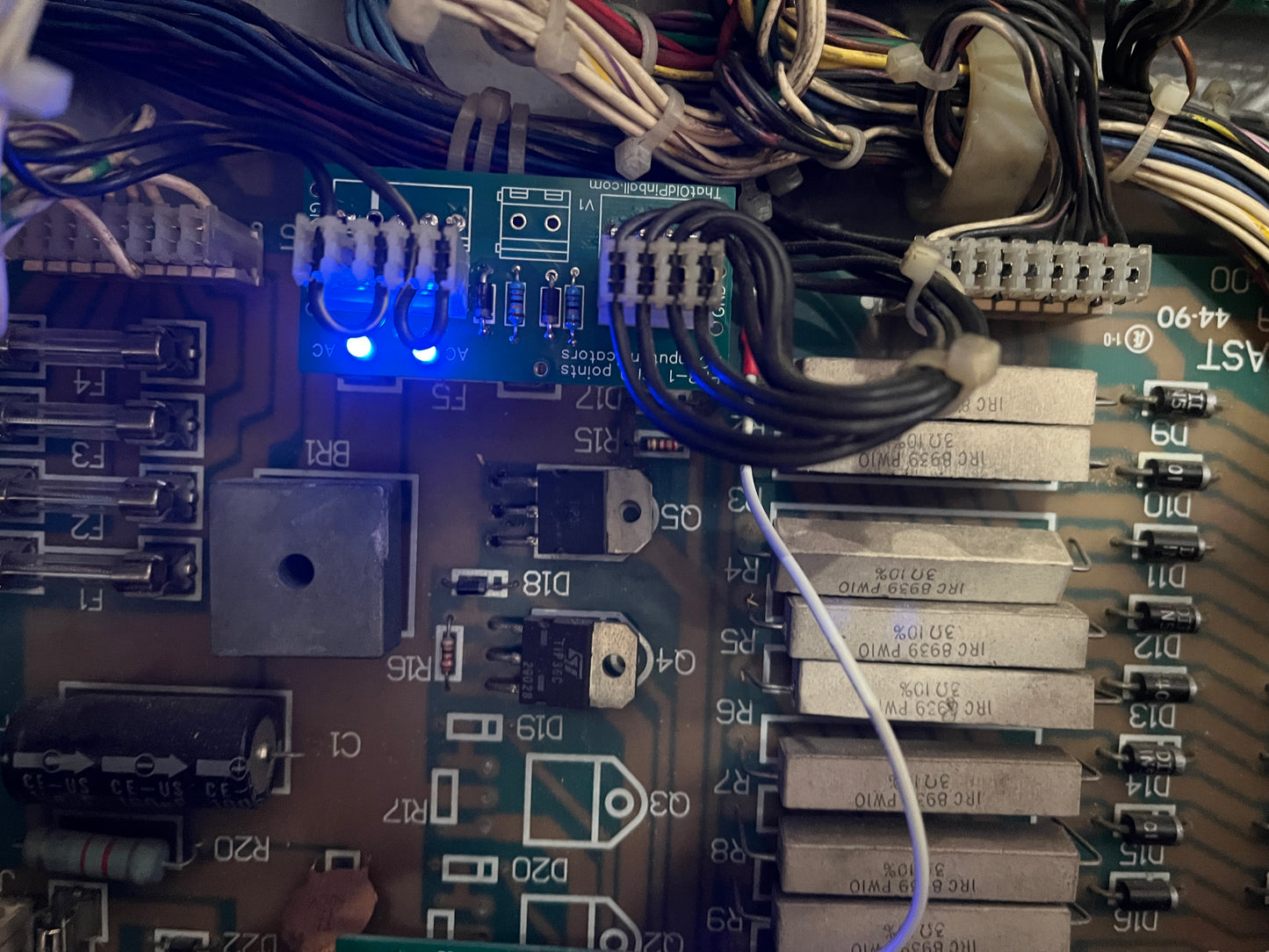 Data East / Sega PPB-1 - A/C Input and GND points - Test and Indicator board - Version 1