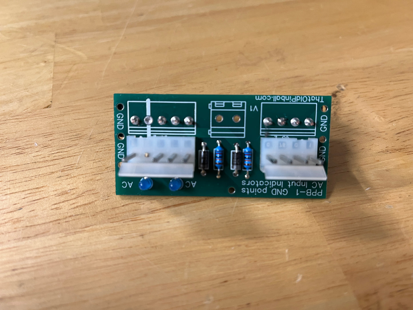 Data East / Sega PPB-1 - A/C Input and GND points - Test and Indicator board - Version 1
