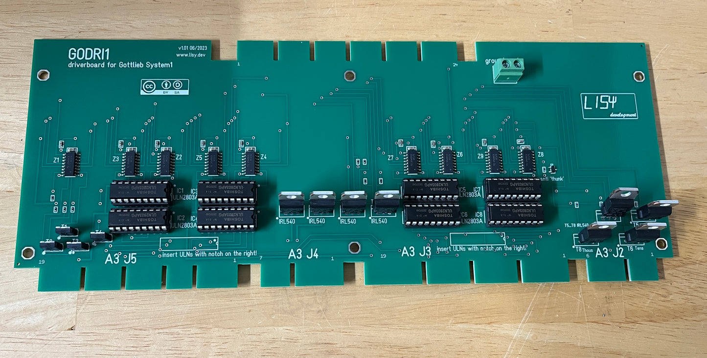 Gottlieb System 1 - Replacement Driver Board - LISY Development