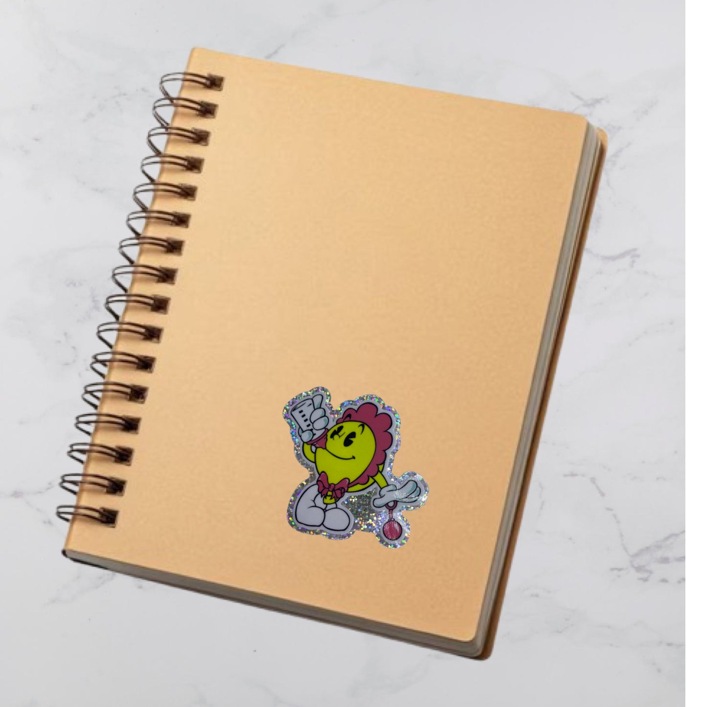 Baby Pac-Man holographic die cut sticker