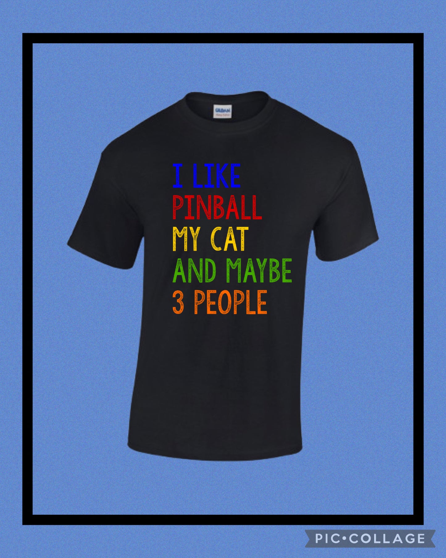 UNISEX T-SHIRT - I LIKE PINBALL MY DOG AND MAYBE 3 PEOPLE