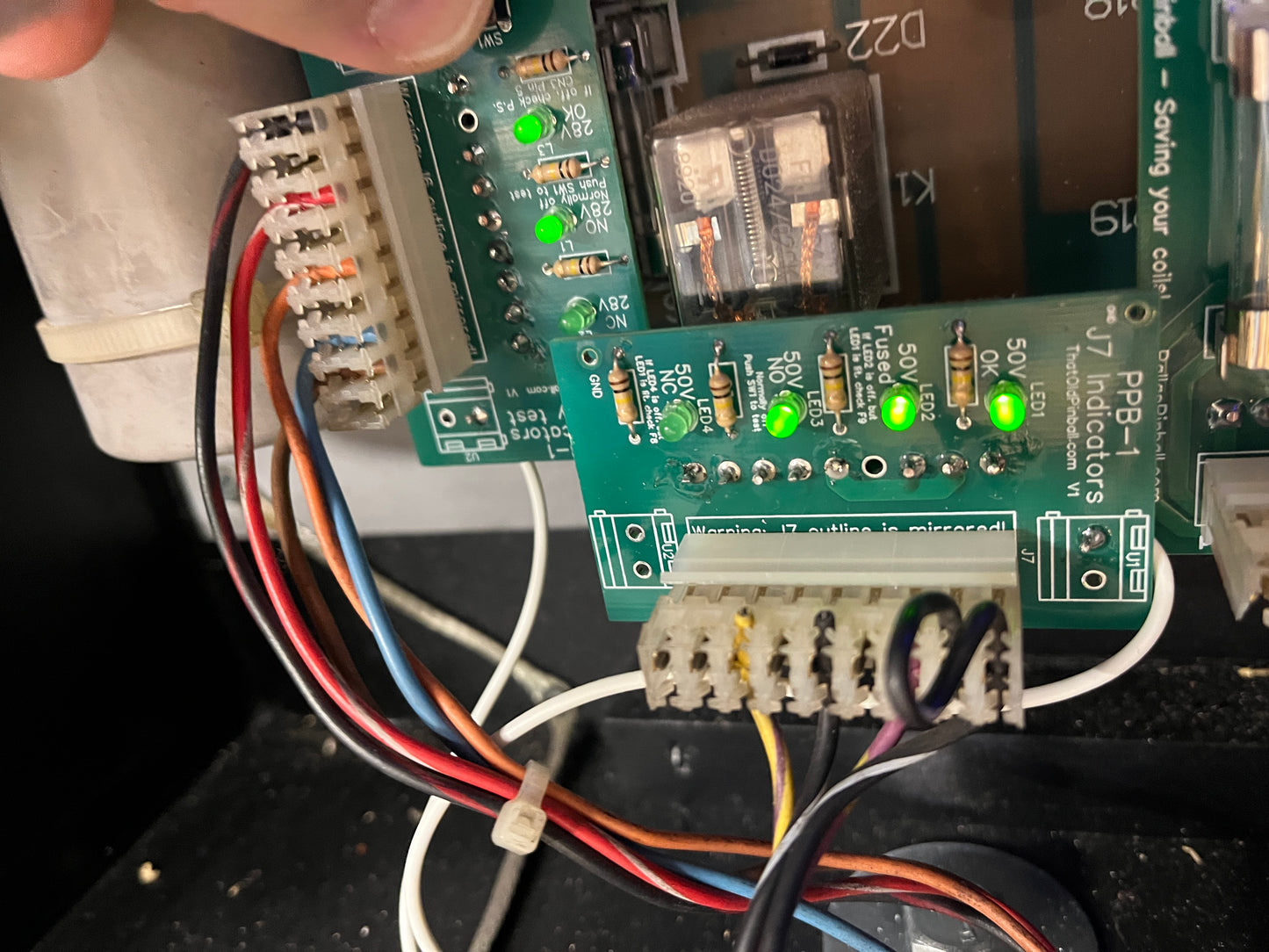Data East / Sega PPB-1 - Coil Voltage and Relay - Test and Indicator boards
