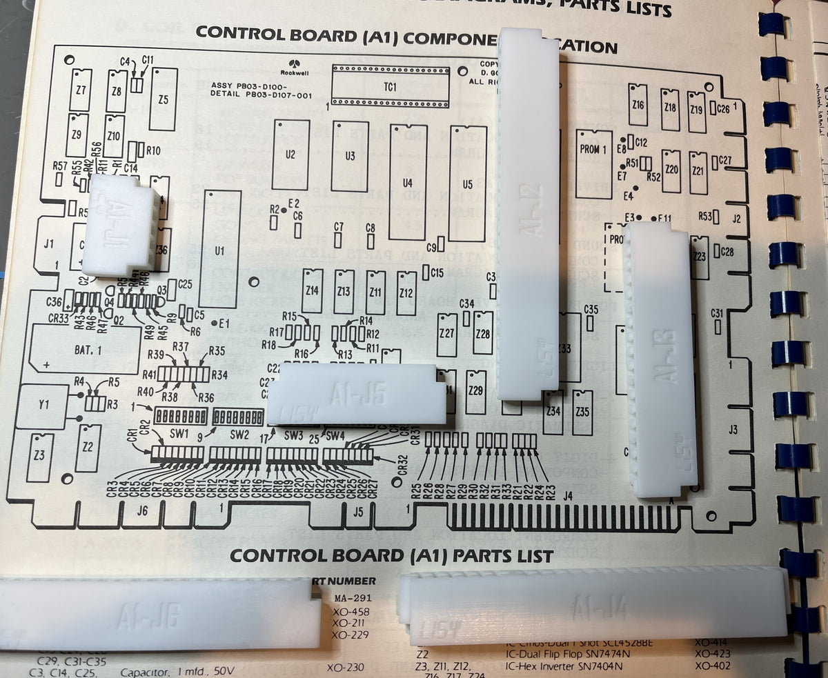 Gottlieb System 80 - Set of 6 - Edge Connectors for MPU Board - 3D pri ...