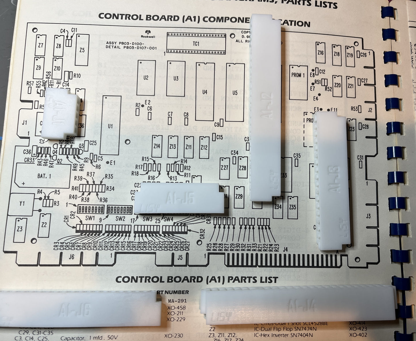 Gottlieb System 80 - Set of 6 - Edge Connectors for MPU Board - 3D printed